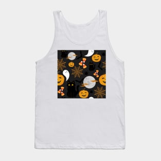 Halloween Pattern Black Tank Top